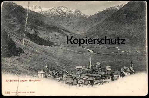 ALTE POSTKARTE ANDERMATT GEGEN HOSPENTAL PANORAMA Kanton Uri Schweiz Helvetia AK Ansichtskarte cpa postcard