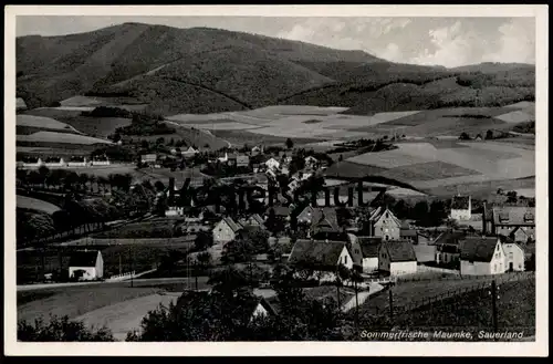 ALTE POSTKARTE SOMMERFRISCHE MAUMKE SAUERLAND PANORAMA TOTALANSICHT GESAMTANSICHT Lennestadt cpa Ansichtskarte postcard