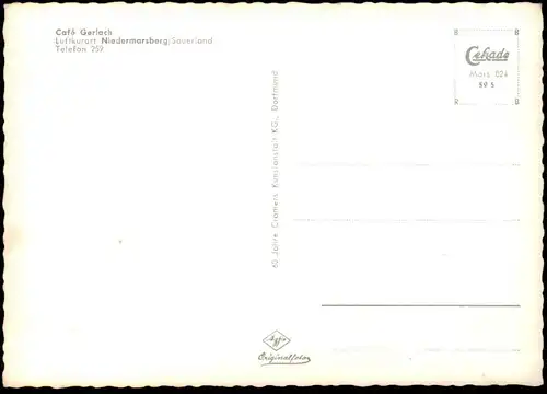 ÄLTERE POSTKARTE CAFÉ GERLACH LUFTKURORT NIEDERMARSBERG SAUERLAND Marsberg Ansichtskarte postcard cpa AK