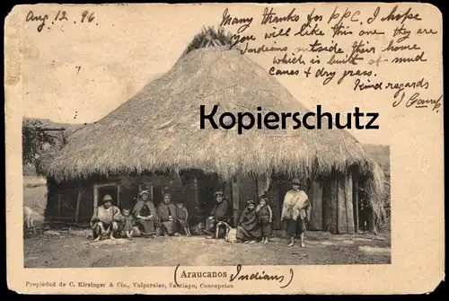 ALTE POSTKARTE ARAUCANOS INDIANS INDIOS INDIANER CHILE SÜDAMERIKA cpa postcard Ansichtskarte AK