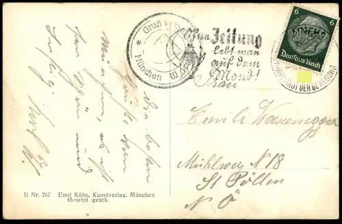 ALTE POSTKARTE MÜNCHEN GRUSS VOM OKTOBERFEST 1936 WIESN PSCHORR Ochsenbraterei WC Toilette toilet Ansichtskarte postcard