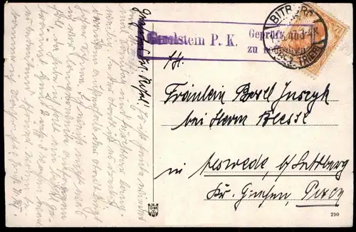 ALTE KÜNSTLER POSTKARTE J. DURST LIEDERKARTE WER HAT DICH DU SCHÖNER WALD Forest Paar couple Landpoststempel Gerolstein