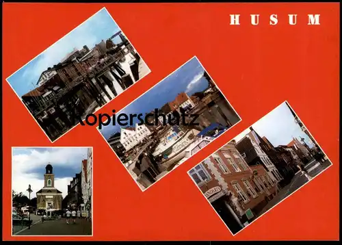 ÄLTERE POSTKARTE HUSUM HAFEN NORDSEE MANDARIN CHINA RESTAURANT P. PETERS NACHF. Ansichtskarte postcard cpa AK