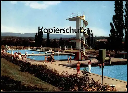 ÄLTERE POSTKARTE WIESBADEN FREIBAD KLEINFELDCHEN SCHWIMMBAD Bad swimming pool piscine AK Ansichtskarte cpa postcard