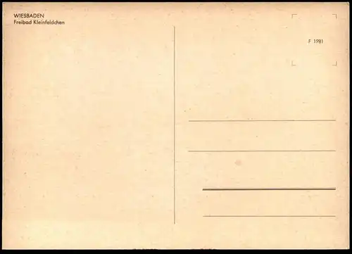 ÄLTERE POSTKARTE WIESBADEN FREIBAD KLEINFELDCHEN SCHWIMMBAD Bad swimming pool piscine AK Ansichtskarte cpa postcard