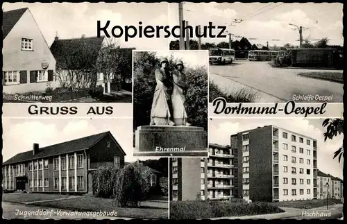 ÄLTERE POSTKARTE DORTMUND OESPEL SCHLEIFE SCHNITTERWEG HOCHHAUS EHRENMAL JUGENDDORF Ansichtskarte AK postcard cpa