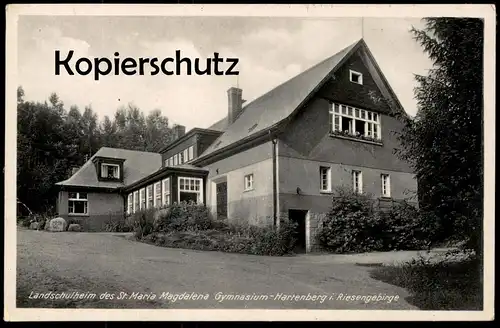 ALTE POSTKARTE LANDSCHULHEIM ST. MARIA MAGDALENA GYMNASIUM HARTENBERG RIESENGEBIRGE Schlesien Ansichtskarte cpa postcard