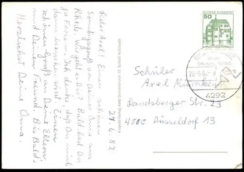 ÄLTERE POSTKARTE VIELE GRÜSSE AUS RHEDE IN WESTFALEN GILDEKAMP ST. GUDULA ST. VINZENZ HOSPITAL AK Ansichtskarte postcard