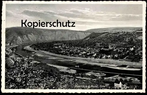 ALTE POSTKARTE DIEBLICH AN DER MOSEL TOTAL 1939 Totalansicht Panorama Ansichtskarte AK cpa postcard Gemeinde Rhein-Mosel