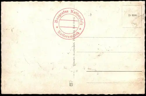 ALTE POSTKARTE KAISERSWERTH AM RHEIN BARBAROSSA PFALZ UM 1645 NACH EINEM KUPFERSTICH MERIAN Düsseldorf Ansichtskarte