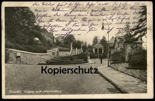 ALTE POSTKARTE BIELEFELD AUFGANG ZUM JOHANNISBERG MIT BRIEFKASTEN letterbox mailbox postcard AK Ansichtskarte cpa