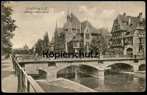 ALTE POSTKARTE STRASSBURG HÖHERE TÖCHTERSCHULE FELDPOST 1916 Schule école school Ansichtskarte postcard AK cpa