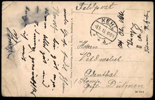 ALTE POSTKARTE STRASSBURG HÖHERE TÖCHTERSCHULE FELDPOST 1916 Schule école school Ansichtskarte postcard AK cpa