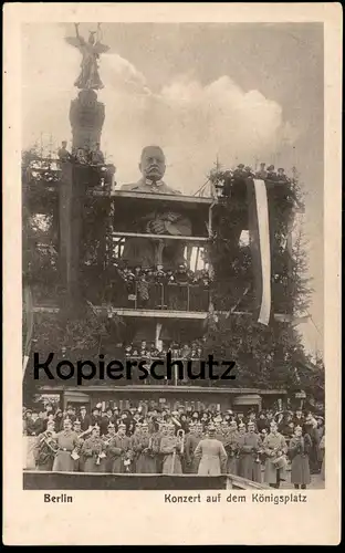 ALTE POSTKARTE BERLIN KONZERT AUF DEM KÖNIGSPLATZ HINDENBURG VOR SIEGESSÄULE Musik music monument Ansichtskarte postcard