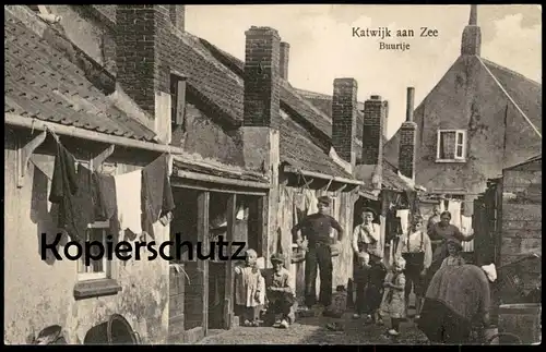 ALTE POSTKARTE KATWIJK AAN ZEE BUURTJE Nachbarschaft neighborhood traditional costume Tracht postcard Ansichtskarte cpa