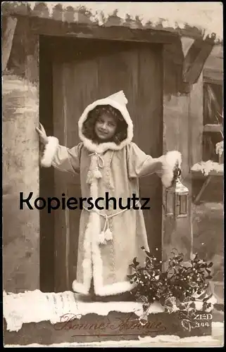 ALTE POSTKARTE BONNE ANNÉE NEUJAHR KIND Nikolaus-Gewand Christkind child enfant Pelz ZED 344 cpa postcard Ansichtskarte