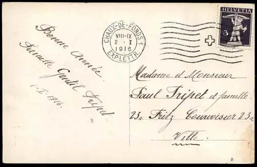 ALTE POSTKARTE BONNE ANNÉE NEUJAHR KIND Nikolaus-Gewand Christkind child enfant Pelz ZED 344 cpa postcard Ansichtskarte