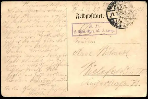 ALTE KÜNSTLER POSTKARTE HANS BÖHNERT HOCHWASSER IM SCHÜTZENGRABEN 1. WELTKRIEG VON IHM PERSÖNLICH GESCHRIEBEN BIELEFELD