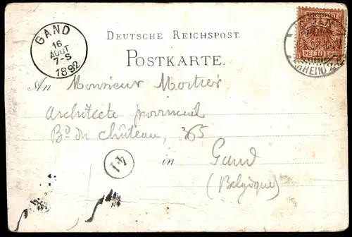ALTE LITHO POSTKARTE GRUSS AUS CÖLN 1892 Hansa-Ring Museum Denkmal Friedrich Wilh. Vorläufer Ansichtskarte cpa postcard