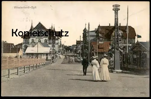 ALTE POSTKARTE WESTERLAND AUF SYLT MIT ZEITUNGSVERKAUF HAGEDORN HAMBURG AK Ansichtskarte postcard cpa