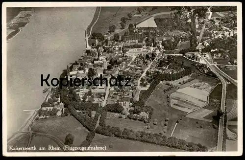 ALTE POSTKARTE KAISERSWERTH AM RHEIN FLUGZEUGAUFNAHME 1931 Fliegeraufnahme Luftbild Düsseldorf Ansichtskarte