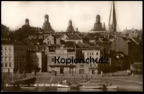 ALTE POSTKARTE BONN BLICK VON DER BRÜCKE KÖLN DÜSSELDORFER RHEIN DAMPFSCHIFFAHRT AK Ansichtskarte postcard cpa photo