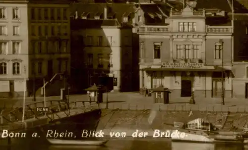 ALTE POSTKARTE BONN BLICK VON DER BRÜCKE KÖLN DÜSSELDORFER RHEIN DAMPFSCHIFFAHRT AK Ansichtskarte postcard cpa photo