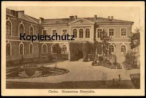 ALTE POSTKARTE CHELM GIMNAZIUM MARYJSKIE 1917 Gymnasium Schule school école Polen polska Poland postcard Maryjski