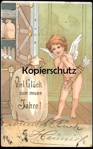 ALTE POSTKARTE ENGEL ANGEL ANGE AMOR AMOURS PFEIL UND BOGEN LIEBESPFEIL TRESOR Geld safe nude cpa Ansichtskarte postcard
