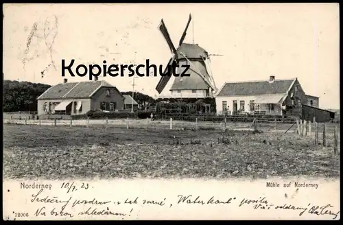 ALTE POSTKARTE MÜHLE AUF NORDERNEY WINDMÜHLE Mill Moulin Windmill Molen Ansichtskarte cpa postcard AK