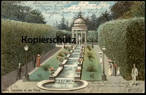 ALTE POSTKARTE CÖLN CASCADEN IN DER FLORA KÖLN AM RHEIN Kaskaden Park parc Max Victor Ansichtskarte AK cpa postcard