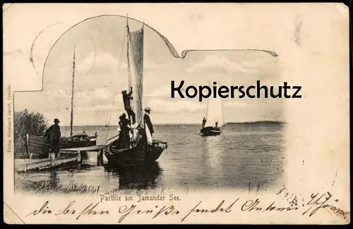 ALTE POSTKARTE PARTHIE AM JAMUNDER SEE JAMNO 1902 Partie Nest Uniescie Koeslin Coeslin Koszalin Ansichtskarte postcard