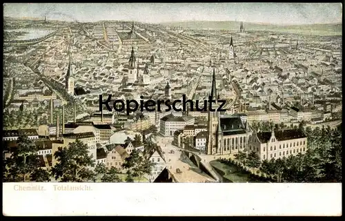 ALTE POSTKARTE CHEMNITZ TOTALANSICHT Total Gesamtansicht AK Ansichtskarte postcard cpa