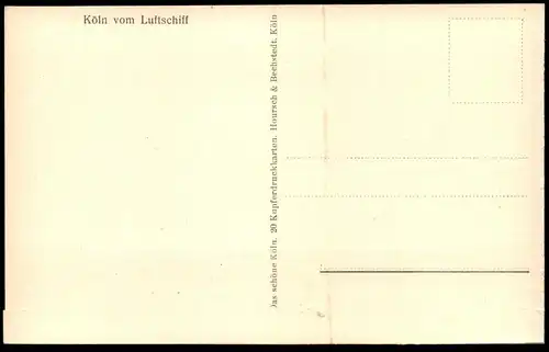 ALTE POSTKARTE KÖLN VOM LUFTSCHIFF Vogelschau Zeppelin from airship Cöln Ansichtskarte AK cpa postcard
