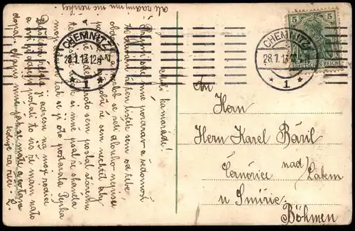 ALTE POSTKARTE CHEMNITZ ZEPPELIN HUMOR LINIE FRIEDRICHSHAFEN CHEMNITZ MEMEL humour airship AK Ansichtskarte postcard cpa