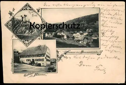 ALTE POSTKARTE GRUSS AUS HAMMEREISENBACH GASTHAUS ZUM HAMMER RUINE URACH Bregenbach Vöhrenbach AK Ansichtskarte postcard