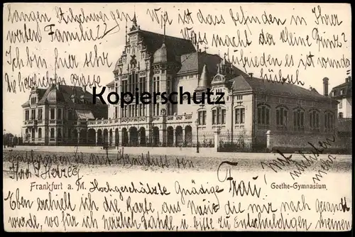 ALTE POSTKARTE FRANKFURT AM MAIN GOETHE GYMNASIUM Schule school école cpa Ansichtskarte postcard AK