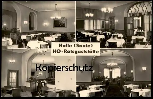 ÄLTERE POSTKARTE HALLE SAALE HO RATSGASTSTÄTTE Gaststätte Restaurant Ansichtskarte postcard cpa AK