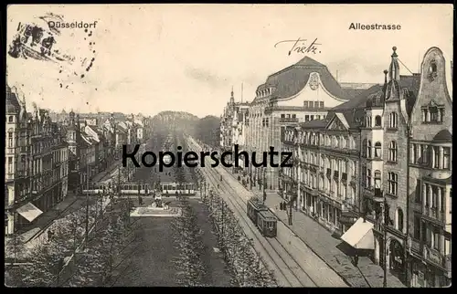 ALTE POSTKARTE DÜSSELDORF ALLEESTRASSE Strassenbahn Tram tramway Ansichtskarte cpa AK postcard