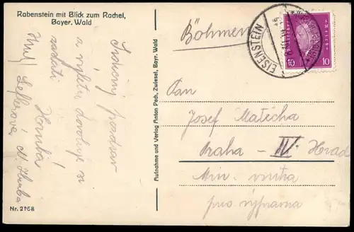 ALTE POSTKARTE RABENSTEIN 1930 MIT BLICK ZUM RACHEL BAYRISCHER WALD BAYERN Ansichtskarte AK cpa postcard