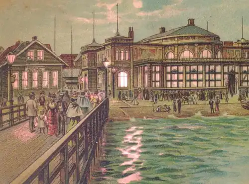 ALTE LITHO POSTKARTE GRUSS AUS HELGOLAND METEOR HALT GEGEN DAS LICHT HGL GASTHAUS PRINCESS ALEXANDRA PAUL J. BOTTER AK