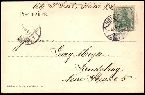 ALTE POSTKARTE HEIDE PARTIE AN DER KIRCHE MIT KRIEGERDENKMAL Denkmal Holstein Dithmarschen Ansichtskarte AK postcard cpa