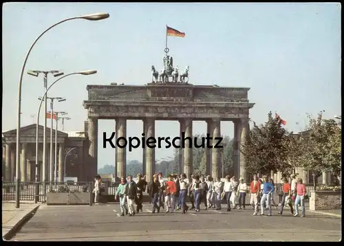 ÄLTERE POSTKARTE BERLIN HAUPTSTADT DER DDR BRANDENBURGER TOR BERLINER MAUERLE MUR THE WALL VERL. REICHENBACH VOGTLAND