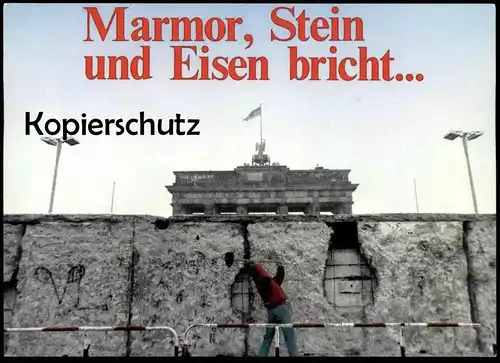 ÄLTERE POSTKARTE BERLIN BERLINER MAUER MAMOR STEIN UND EISEN BRICHT LE MUR THE WALL Ansichtskarte  postcard