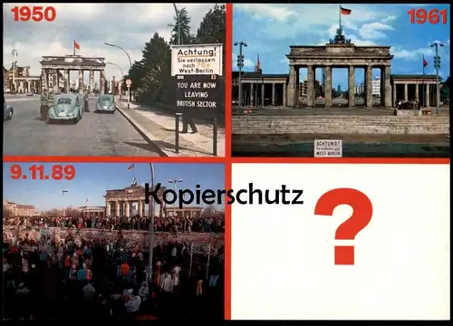 ÄLTERE POSTKARTE BERLIN BERLINER MAUER 1950 1961 1989 ? LE MUR THE WALL Ansichtskarte postcard cpa