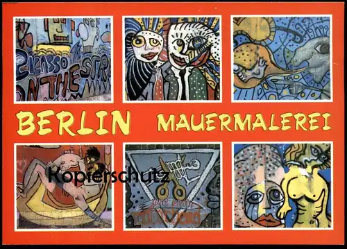 ÄLTERE POSTKARTE BERLIN BERLINER MAUER MAUERMALEREI GRAFFITI LE MUR THE WALL Ansichtskarte  postcard