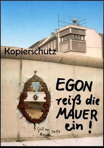 ÄLTERE POSTKARTE BERLIN BERLINER MAUER 1989 MAUERFALL EGON REISS DIE MAUER EIN LE MUR THE WALL Ansichtskarte Kassel