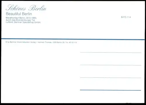 ÄLTERE POSTKARTE BERLIN MAUERFALL MARATHON 1990 BRANDENBURGER TOR BALLON REEBOK THE WALL AK postcard