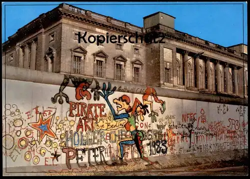 ÄLTERE POSTKARTE BERLIN BERLINER MAUER 1989 MAUERFALL GRAFFITY EHEMALIGES GESTAPO HAUS LE MUR THE WALL Ansichtskarte