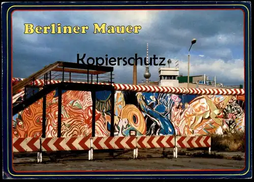 ÄLTERE POSTKARTE BERLIN BERLINER MAUER GRENZE FUNKTURM WACHTURM NACH DEM 13.08.1961 LE MUR THE WALL Ansichtskarte cpa